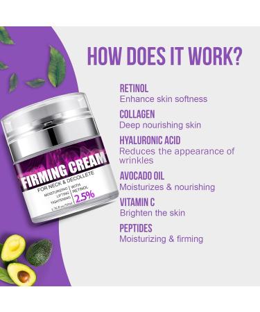 Neck Firming Cream Anti-Aging Retinol Moisturizer for Neck and D collet Hydrating and Nourishing Tightening & Lifting Cream for Sagging Skin Reduce Wrinkles and Fine Lines - Buy Online on GoSupps.com