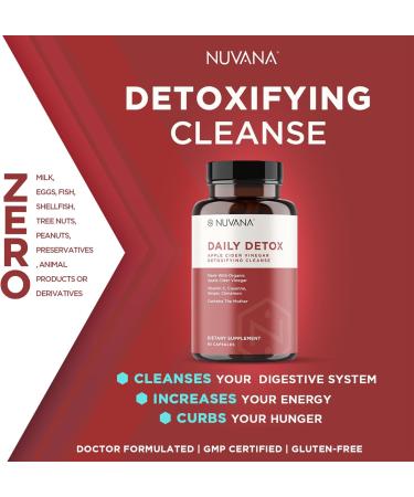 Buy Advanced Detox Apple Cider Vinegar - Organic ACV w/ The Mother - 90 Capsules for Weight Loss Digestion & Energy Support | Nuvana - Buy Online on GoSupps.com