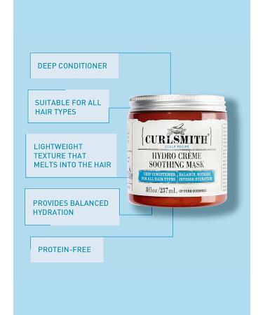 CURLSMITH Hydro Cr me Soothing Mask - Vegan Deep Conditioner for All Hair Types - 8 oz - Buy Online on GoSupps.com
