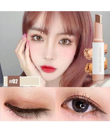 Eye Shadow Stick - 6 Colors Gradient Bicolor Eyeshadow Brightener Matte Finish Shimmer Waterproof Eyeshadow Pencil for Women Girls Eyes Makeup | Long Lasting Creamy Portable Brown Pink Natural Z/c 02#brown Coffee - Buy Online on GoSupps.com