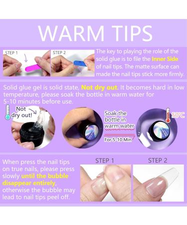 U-shinein 2x10ml Solid Nail Glue Gel - Perfect for Acrylic Nails & Press-On Tips | Long-Lasting Nail Art Manicure | Transparent Cure - Buy Online on GoSupps.com