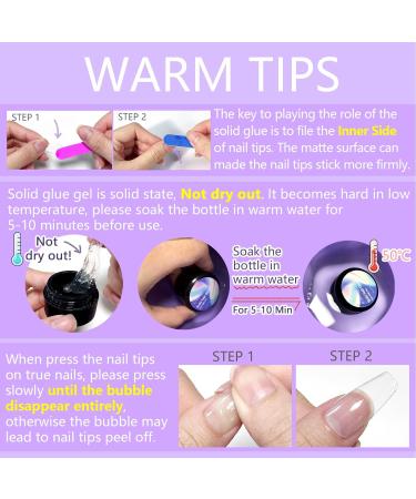 U-shinein 2x10ml Solid Nail Glue Gel Kit - Acrylic Nails & Press-On Tips - Transparent & Apricot Nail Art Manicure Glue Gel - Buy Online on GoSupps.com