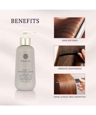 Onesta Plant-Based Curl Defining Cr me for Curly Hair - 8 oz (Pack of 1) - Buy Online on GoSupps.com