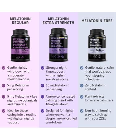 12-in-1 Melatonin Sleep Extra Strength Capsules - 10mg Melatonin Extra Strength with Magnesium and Balanced Blend of Ashwagandha GABA Chamomile Extract L-Theanine & Valerian Root 10:1 Extract 90ct 90 Count (Pack of 1) - Buy Online on GoSupps.com