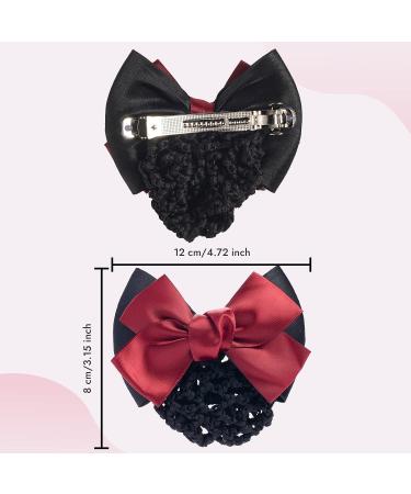 TXIN 9-Piece Women Hair Snood Set with Satin Bow and Crochet Bowknot - Non-slip Red Net Bun Cover Hair Accessories for Girls - Buy Online on GoSupps.com