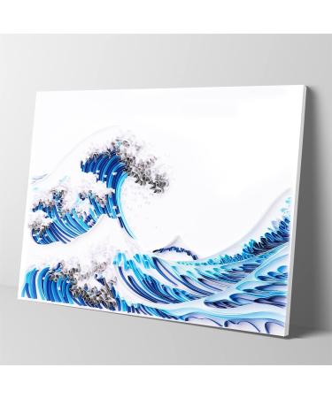 Quilling Kit for Adults - Handmade DIY Craft with Paper Filigree Tools - Great Wave Off Kanagawa Design - Room Wall Art Decor - Beginners Set - Buy Online on GoSupps.com