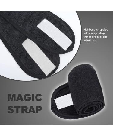 TSHAOUN 6-Piece Adjustable Spa Headbands for Makeup Yoga Shower & Sports - Black Hair Straps with Magical Adhesive Tape - Buy Online on GoSupps.com