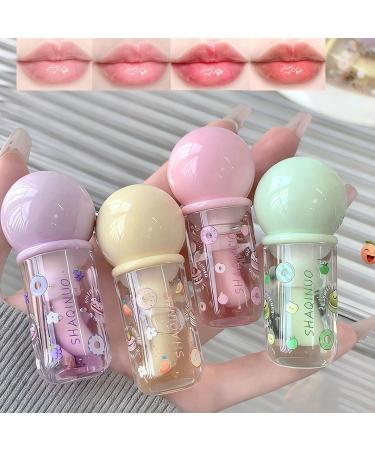 Lot de 4 huiles pour les l vres - Gloss l vres fruit - Baume l vres hydratant et doux - Cadeau de f te