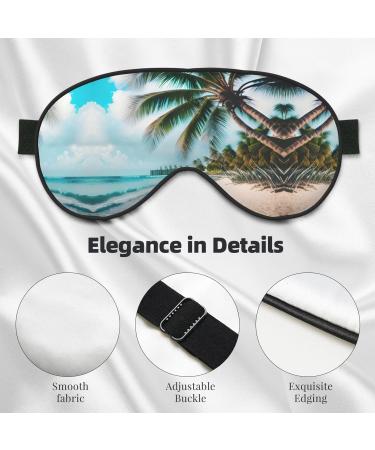 Beach & Palm Tree Print Unisex Sleep Eye Mask | Soft Comfort Cover for Travel Yoga & Shift Work - Buy Online on GoSupps.com