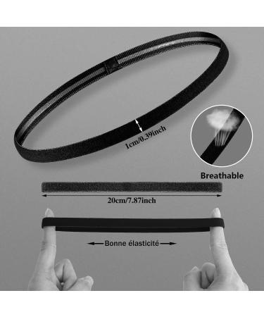 8 Pack Elastic Hair Bands for Men & Women - Sports Headbands for Football Yoga Running - Black Thin Hair Bands for Kids - Buy Online on GoSupps.com