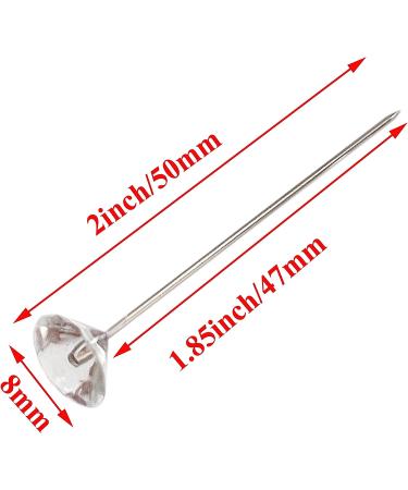 100pcs 2 Inch Corsage Boutonniere Pins with Diamond Rhinestones - Ideal for Wedding Bouquets, Hair Accessories, Jewelry, DIY Crafts - Buy Online on GoSupps.com