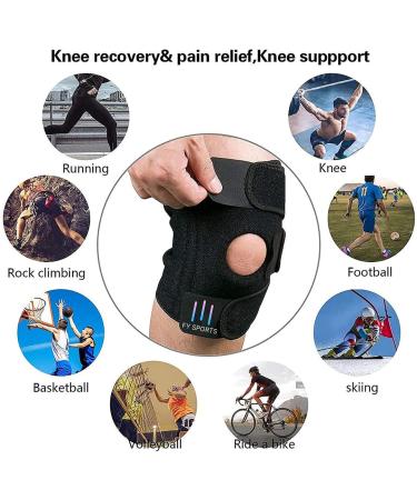 Adjustable Knee Brace | Breathable Compression Sleeve for Men & Women | Joint Pain Relief & Arthritis Support | Ideal for Sports Gym Running - Large Black - Buy Online on GoSupps.com