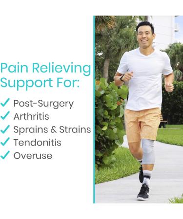 Bamboo Knee Sleeve Pair- Charcoal Compression Support Brace for Arthritis & Joint Pain- Large Gray- Ideal for Sports, Running & Recovery - Buy Online on GoSupps.com