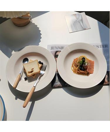 Dinnerware Dishes Plates Dining Plate Pure White Ceramic Plate Thread Hat Plate Deep Plate Dessert Cake Plate Salad Plate Household Kitchen Restaurant Round Plate Dinner Restaurant Family Party Plates - Buy Online on GoSupps.com