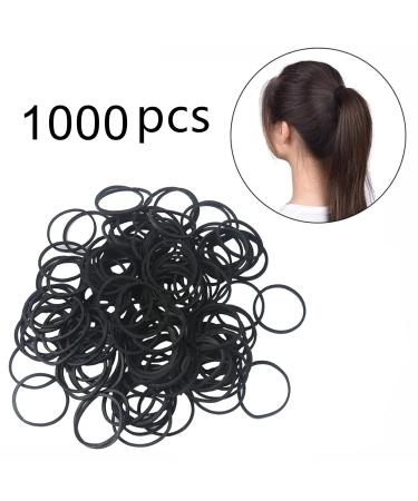1000 Black Mini Elastic Hair Ties - Perfect for Kids Braids & Wedding Hairstyles | International Shipping Available - Buy Online on GoSupps.com