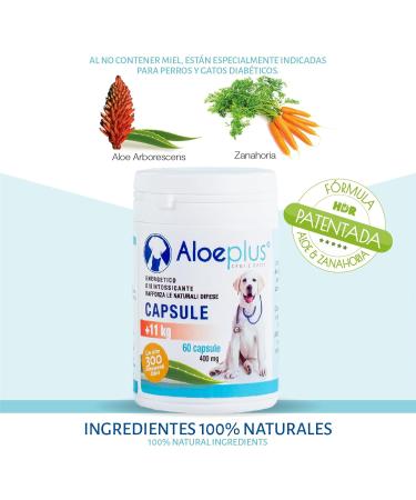 Aloeplus Capsules Dogs 11+ kg - Natural Supplement Based on Organic Italian Aloe arborescens for the Well-being of Dogs from 11 kg - Buy Online on GoSupps.com