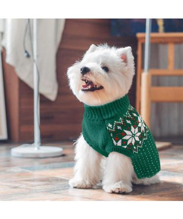 Katzinst Christmas Dog Sweater for Small Dogs | Fleece XS Sweater for French Bulldog Dachshund Chihuahua & Yorkshire Terrier | Green - Buy Online on GoSupps.com
