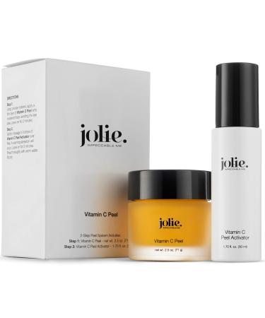 Jolie Professional Vitamin C Peel - Gentle Face Brightening & Illumitating Peeling Treatment System - 2 Step Kit