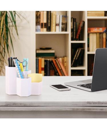 Plastic Makeup Brush Holder Organizer - 4 Slot Cosmetics Brushes Storage Pen Cup (White) - Buy Online on GoSupps.com