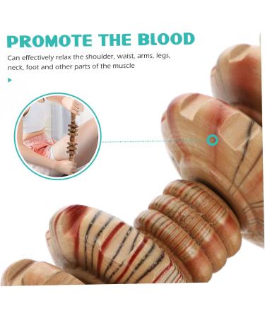 Minkissy Wooden Massager with 6 Wheels - Versatile Back Neck & Shoulder Tool for Muscle Relief | Premium Wooden Roller for Home Therapy - Buy Online on GoSupps.com
