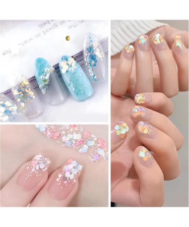 7 Boxes Luminous Nail Glitters Nail Sequins 7 Colours 3D Holographic Glitter Nail Flakes for Nail Art Decals Nail Glitter Sequins Nail Art Design Nail Decorations for Women Girls - Buy Online on GoSupps.com