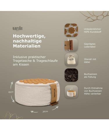 Glappage Berlin Health Collection: Luxury Acupressure & Yoga Cushion - Reversible Sustainable Linen 32x15cm Adjustable Height - Buy Online on GoSupps.com