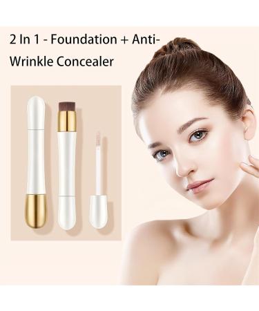 2 in 1 Foundation Anti-Wrinkle Concealer Heykomi 2 In 1 - Foundation Full Coverage Foundation Long Lasting Anti-Wrinkle Concealer for All Skins(02#Naturally white 2pcs) - Buy Online on GoSupps.com