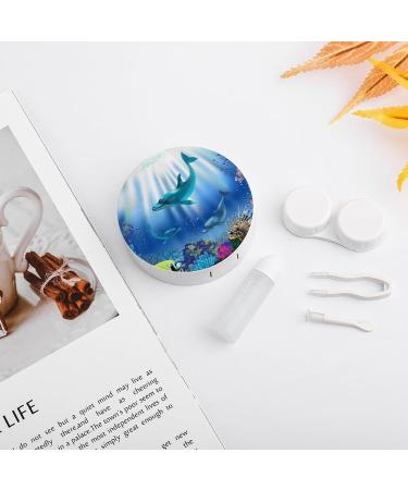 Buy Cartoon Underwater World Dolphins Coral Contact Lens Case - Portable Travel Box with Mirror - Buy Online on GoSupps.com