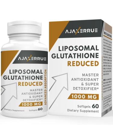 1400 mg Liposomal Glutathione - Superior Absorption Complex Reduced Glutathione Supplement 1000 mg with Vitamin C Hyaluronic Acid - Master Antioxidant for Liver Detox Brain Glowing Skin 60 Count 60 Count (Pack of 1)