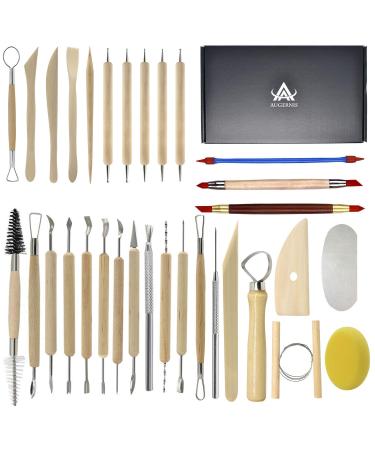 Augernis Pottery Sculpting Tools 32PCS Ceramic Clay Carving Tools Set for Beginners Expert Art Crafts Kid's After School Pottery Classes Club Children Students - Buy Online on GoSupps.com
