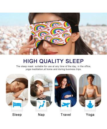 Love Is Love Sleep Mask - Light Blocking Eye Cover for Men & Women | Adjustable LGBT Rainbow Blindfold for Travel Naps & Work - Buy Online on GoSupps.com