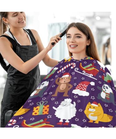 Visesunny Funny Monkey Santa Claus Barber Cape - Water-Resistant Hair Cutting Apron for Stylish Grooming | Anti-Static Polyester Salon Cape - Buy Online on GoSupps.com