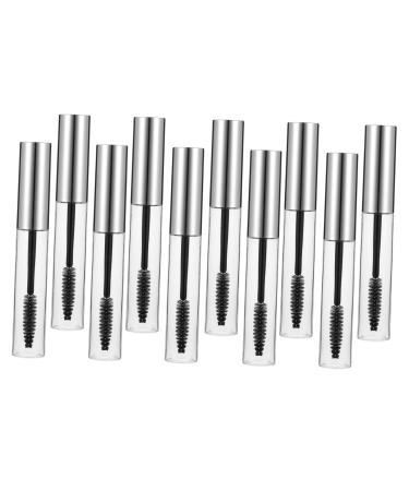 VINTORKY 10pcs Mascara Empty Tube Mascara Bottle Lip Gloss Bottle Eyelash Cream Tube Cosmetic Silver Plastic