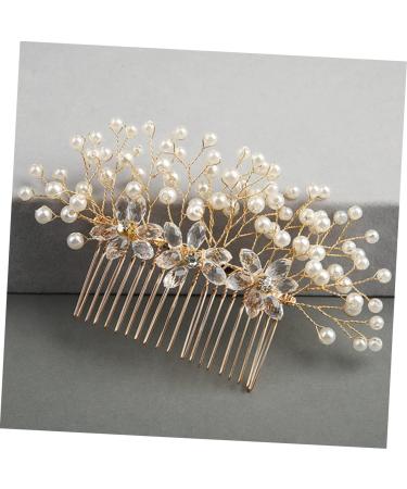 Ipetboom Bridal Hair Comb Bridal Hair Pin Rhinestone Bridal Rhinestone Hair Clips Leaf Flower Hair Comb Pearl Hair Comb Metal Hair Clips Tiara Wedding Bride Hair Accessories - Buy Online on GoSupps.com