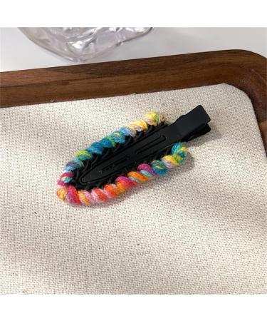 hgnxa Sweet Contrast Color Yarn Hair Clip Lazy Hairpin Duckbill Hairclip Hair Barrettes for Women Side Bangs Hair Styling Tool - Buy Online on GoSupps.com