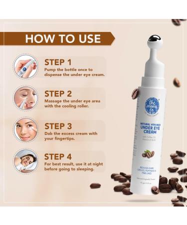 The Moms Co. Natural Vita Rich Under Eye Cream for Dark Circles for Women & Men enriched with Chia Seed Oil Coffee Oil Vitamines E & B3 with Roller to Reduce Dark Circles Puffiness & Fine Lines 15g - Buy Online on GoSupps.com