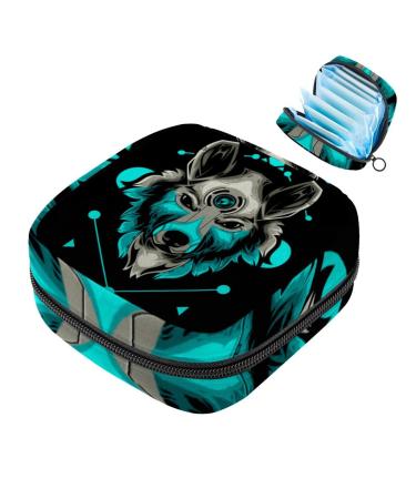 Portable women's binding bags menstrual cup bags female menstrual performances bag for teenage girls tampons for the first period wolfskopf black background multicolored 05