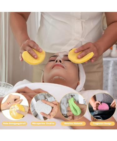 72 Pieces Reusable Compressed Facial Sponges - 4 Color Makeup & Cleaning Round Sponges for Flawless Skin - Buy Online on GoSupps.com