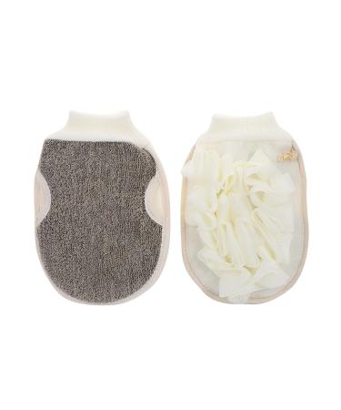 2Pcs Exfoliating Gloves - Bamboo Shower Gloves - Bath and Body Exfoliator Mitts - Scrubs Away Ingrown Hair and Dead Skin - for Shower Spa Massage and Dead Skin Cell Remover Loofah - Thicken 1 pair Thicken