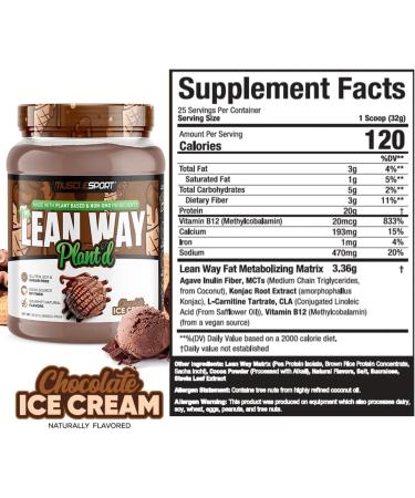 Musclesport Lean Way Plant Protein - Chocolate Pea & Brown Rice Blend with CLA MCT & L-Carnitine | 20 Servings - International Shipping Available - Buy Online on GoSupps.com