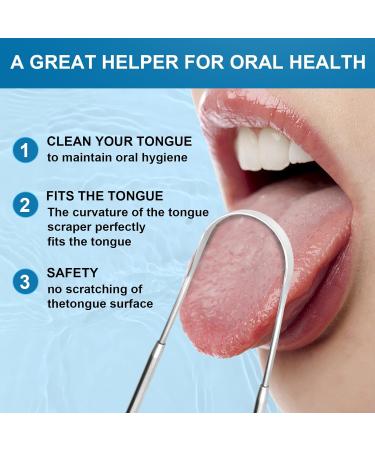 Tongue Scraper Set - 2 Stainless Steel Scrapers for Adults and Kids - Bad Breath Treatment - Buy Online on GoSupps.com