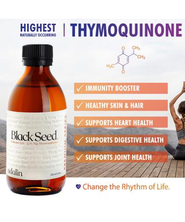 ADALIN Organic Black Seed Oil Liquid - 8.4 fl oz | High Thymoquinone, Cold Pressed, Glass Bottle | Nigella Sativa Seed Oil | Vegan & Gluten Free - Buy Online on GoSupps.com