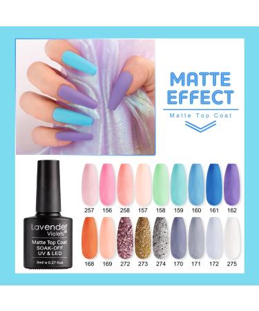 Lavender Violets 21 Pcs Gel Nail Polish Gift Set Spring Colours Soak Off UV LED Starter Kit Base Glossy n Matte Top Coat Orange Sliver Glitter White Pink 986C #21 Ocean Series-986C - Buy Online on GoSupps.com