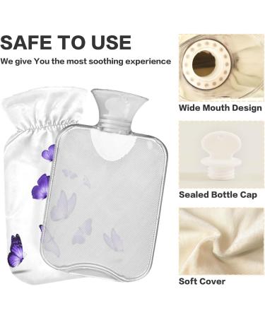 1L Heat Bottle with Purple Butterfly Design - Durable Warm-Up Bag for Pain Relief & Heat Therapy - Buy Online on GoSupps.com