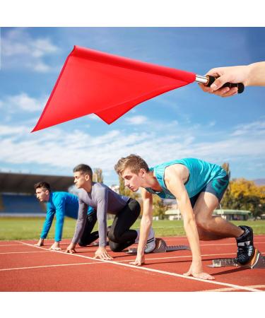 SEWACC Soccer Referee Flags Set - Stainless Steel Rod, Sponge Handle - Red, 4 Pcs - Buy Online on GoSupps.com