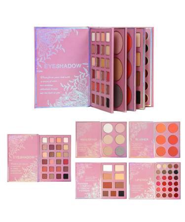 Makeup Palette Book Long Lasting Highlighter Lipstick Face Palette Highlighter and Blush for Women and Girls Travel Office Evening Wedding Shopping Vacation