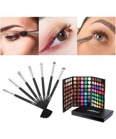 Amagogo 120 Colors Eyeshadow / 7 Brushes Shimmer Matte Waterproof Eye Shadows Party Wedding Makeup Foldable Women Present - Buy Online on GoSupps.com