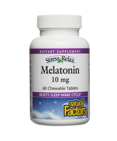 Natural Factors Stress-Relax Melatonin 10 mg 60 Chewable Tablets