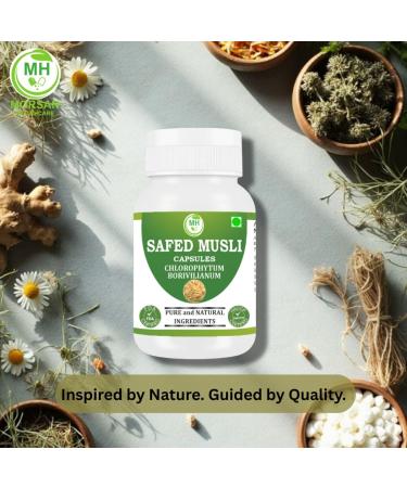 Safed Musali Capsules 500 mg 120 Veg Capsules | Chlorophytum Borivilianum Extract | Natural Herbal Supplement | Plant-Based | Pack of 2 120 Count (Pack of 1) - Buy Online on GoSupps.com