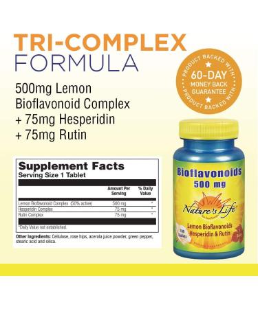 Nature's Life Bioflavonoids 500 mg - 100 Tablets | Antioxidant Support & Immunity Boost - Buy Online on GoSupps.com